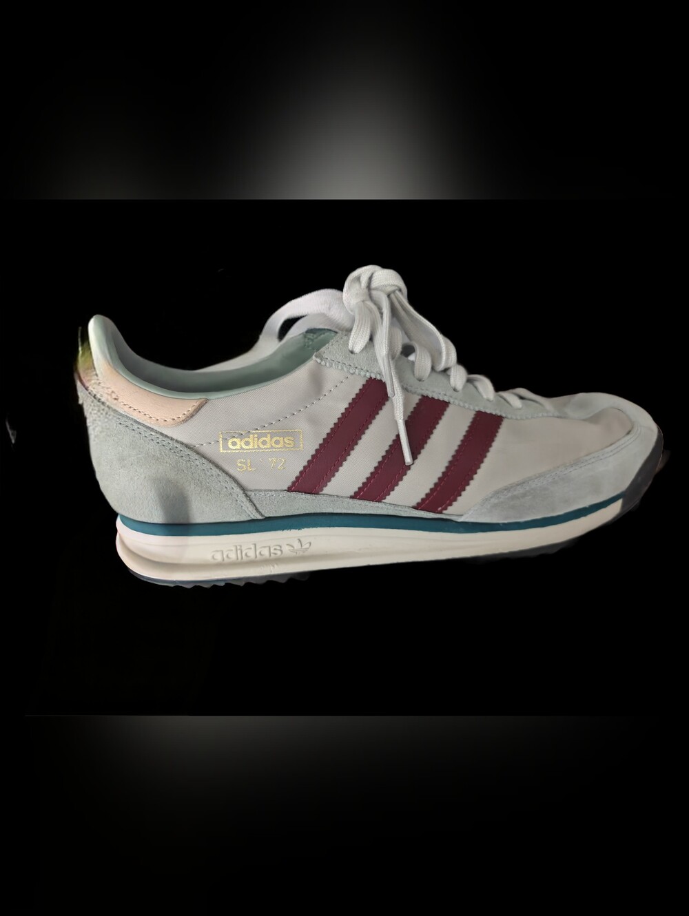 adidas SL 72 Retro Runner - Light Green with Maroon Stripes